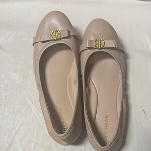 Cole Haan Women's Tan Loafers with Gold Detail